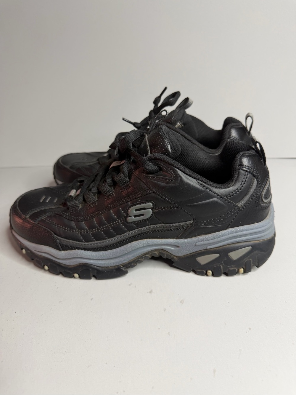 Skechers Men’s Energy Afterburn Sneakers – Black – Size 8.5